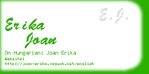 erika joan business card
